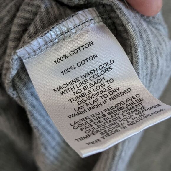 Robert Barakett Weston SS short sleeve cotton tshirt grey white stripe S Small - Picture 7 of 7